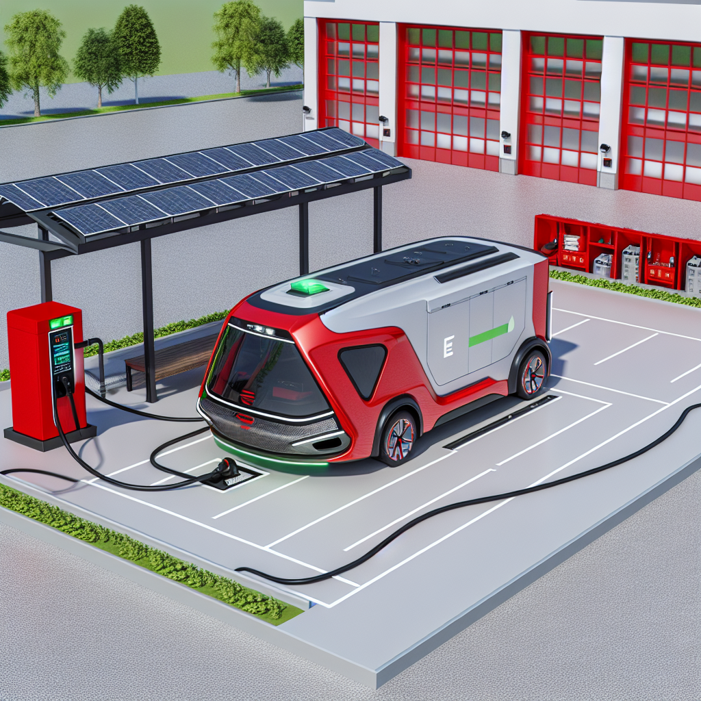 Charging station setup for electric fire trucks