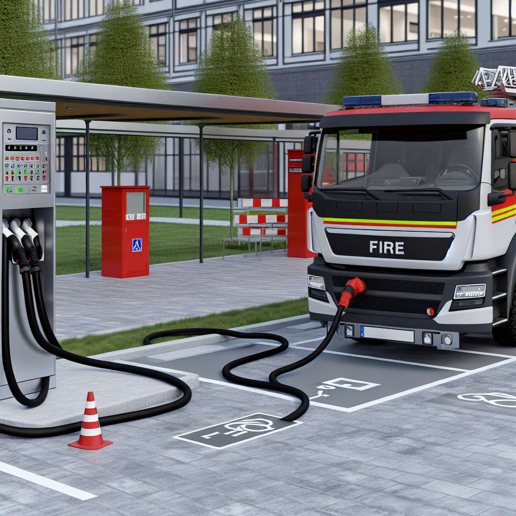 Charging stations for electric fire trucks