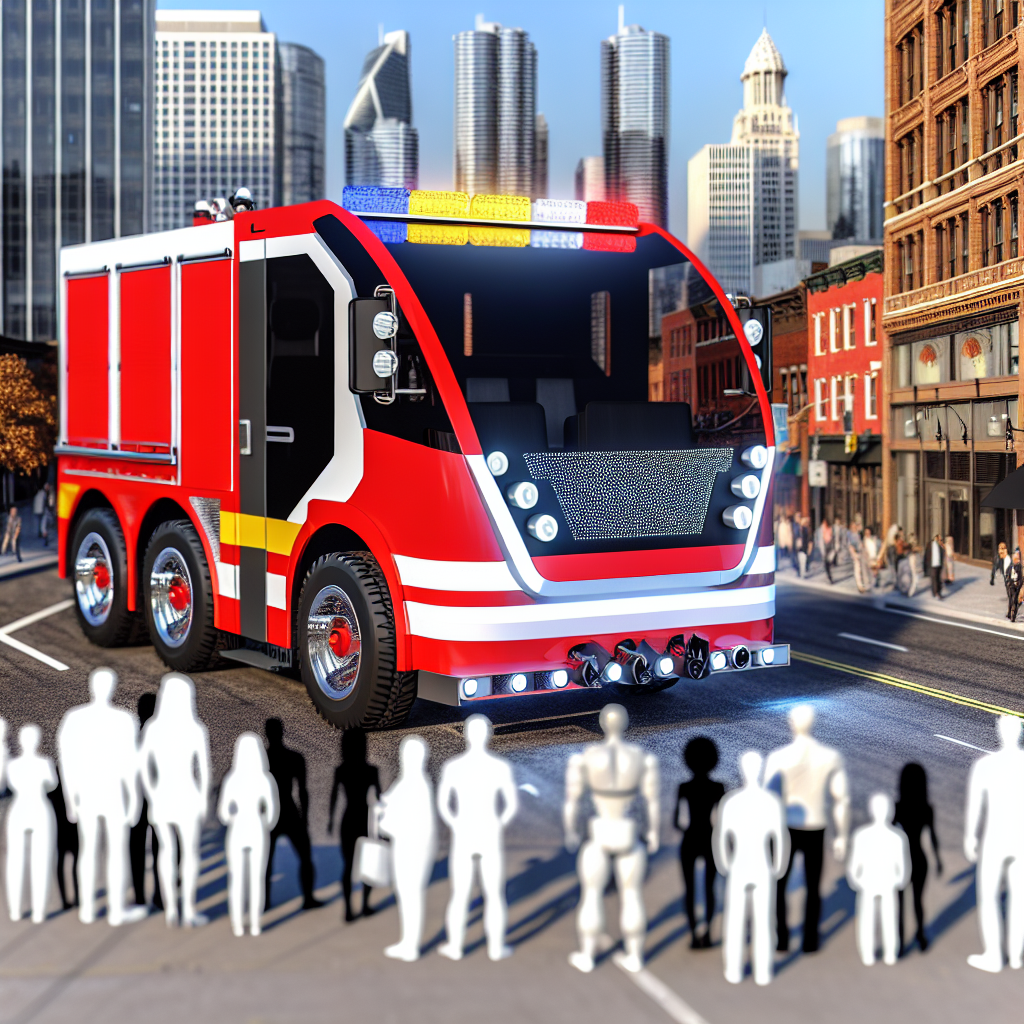 electric fire truck in action