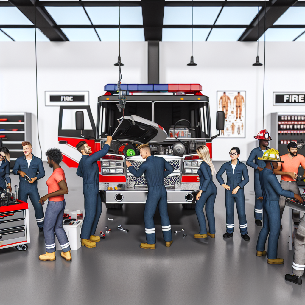 Fire Truck undergoing Maintenance Training
