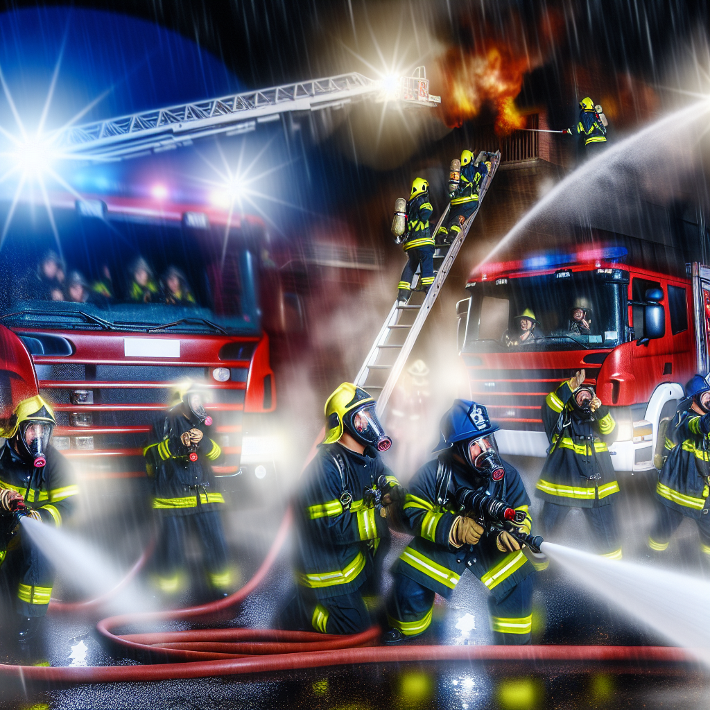 Firefighters responding to a call