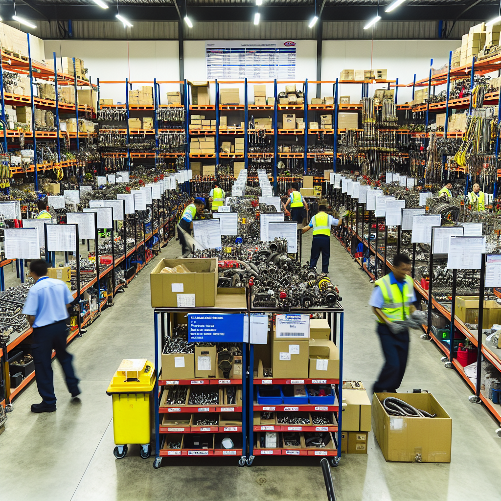 Pierce parts warehouse filled with spare parts