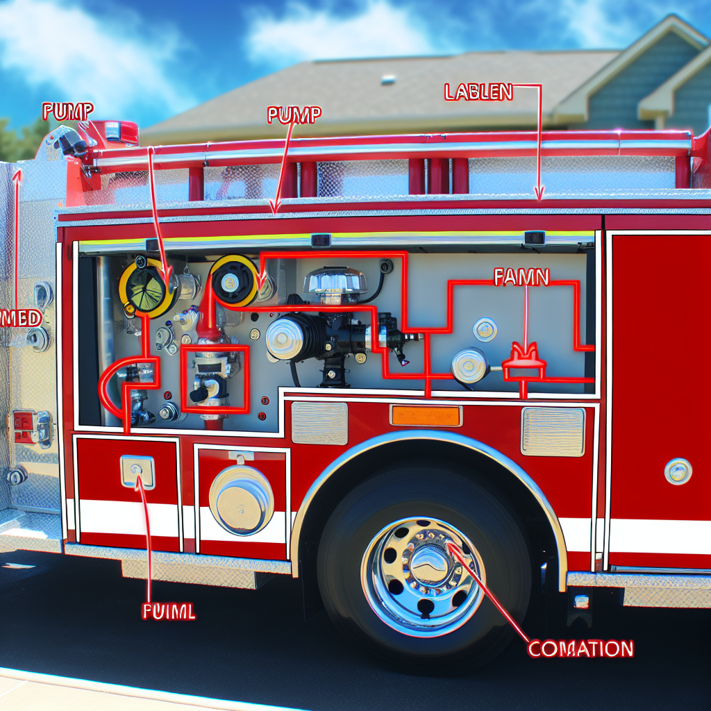 Pumper Fire Truck with labeled features