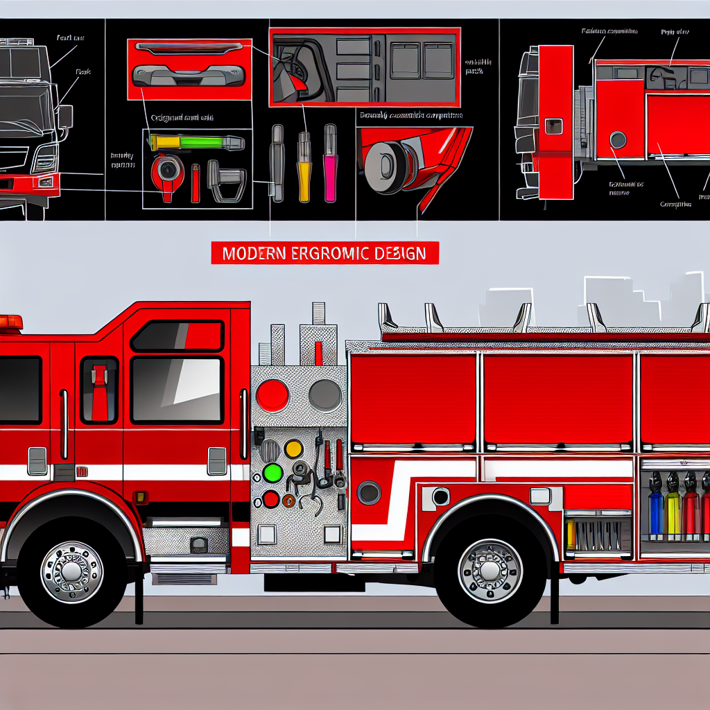 Illustration of a modern pumper fire truck