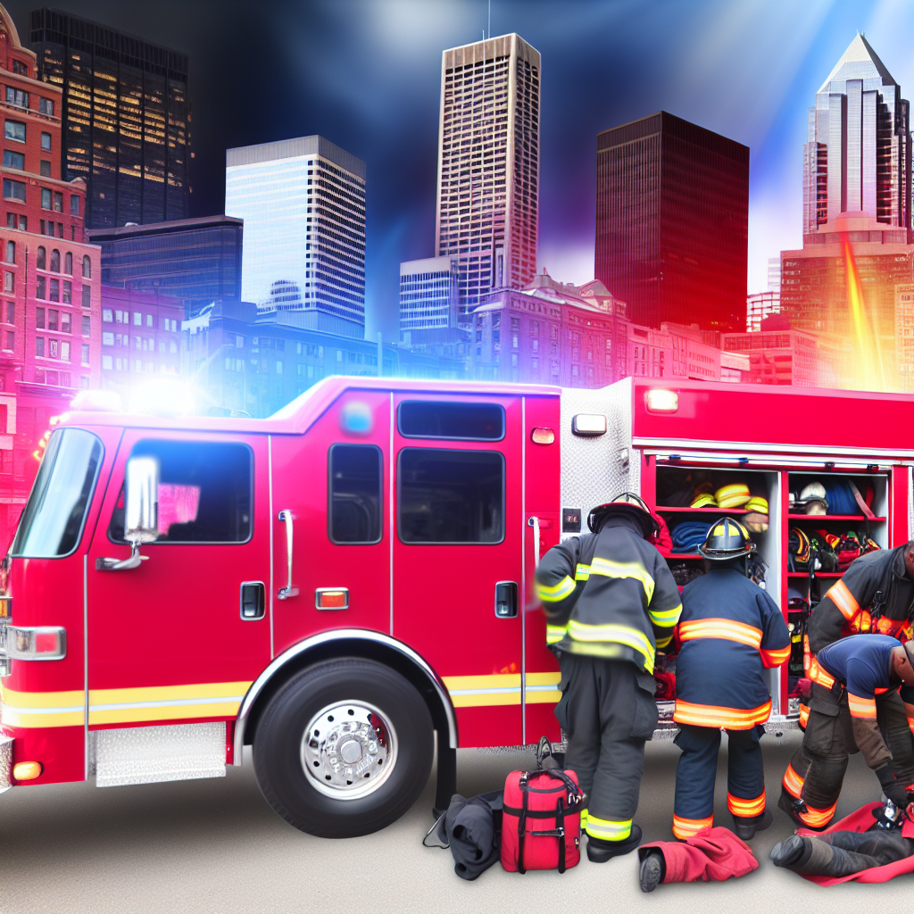 A fire truck responding to an emergency call