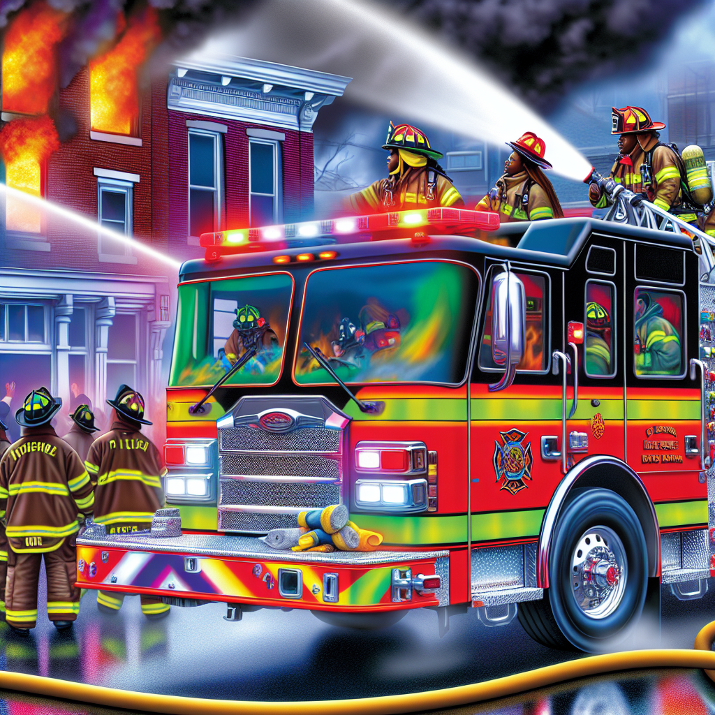 Pumper fire truck at an emergency scene