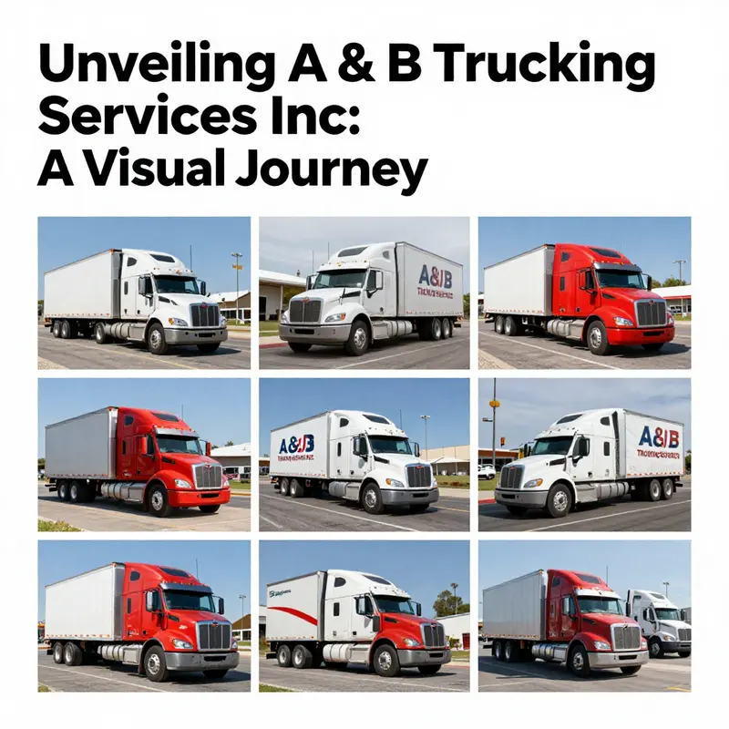 Collage of images representing A & B Trucking Services Inc, including trucks, staff, and events to showcase their role in Bakersfield.