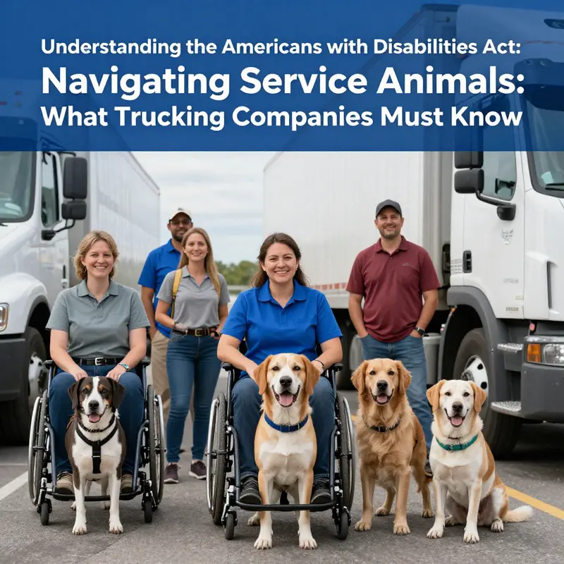 A legal discussion about the requirements for accommodating service animals in trucking.