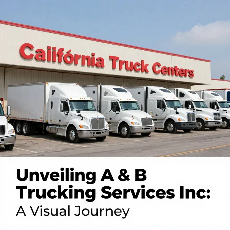 A lively view of A & B Trucking Services Inc, illustrating its presence in Bakersfield with an impressive fleet.