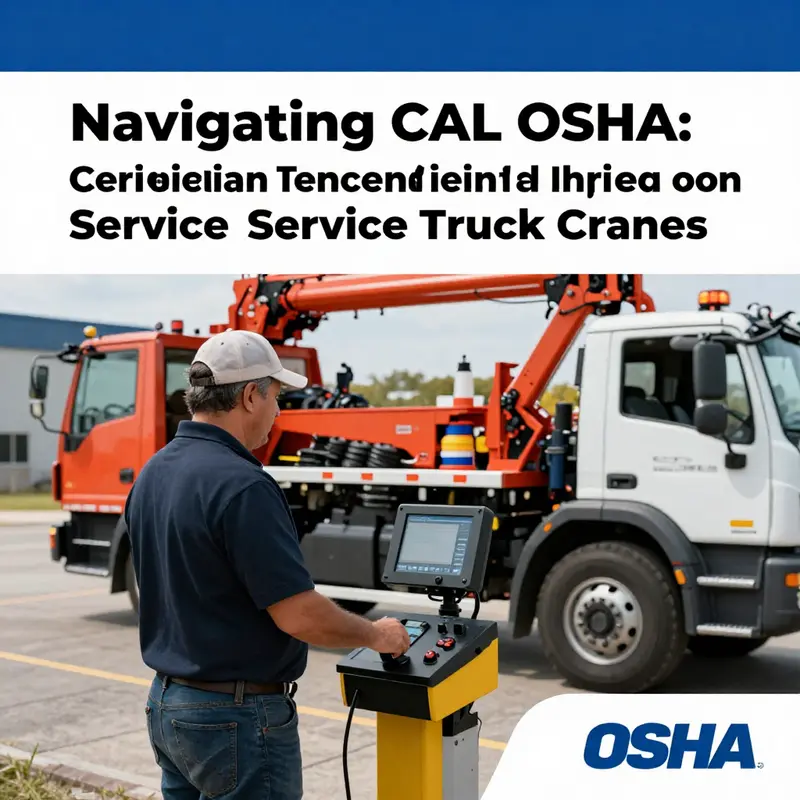 Inspection crew evaluating a service truck crane at a job site.