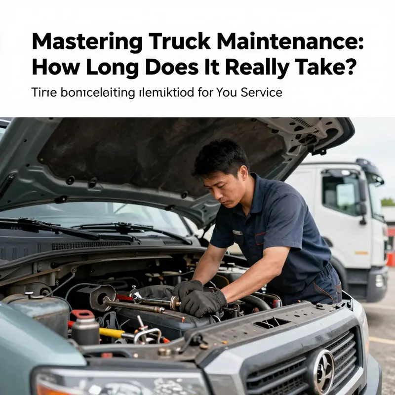 A technician efficiently performing routine maintenance on a truck.