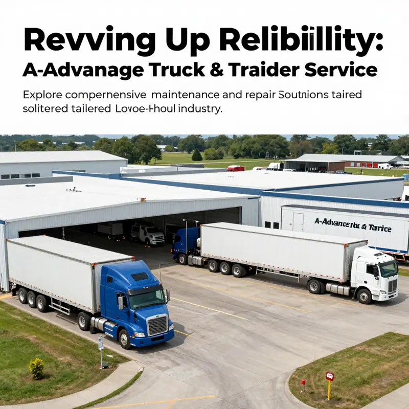 An aerial view of the A-Advantage Truck & Trailer Service facility, highlighting its commitment to truck maintenance and repair.