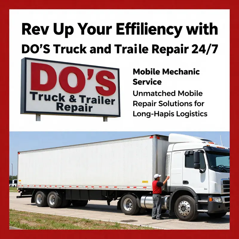 DO'S Truck and Trailer Repair service's physical location with a mechanic helping a truck.