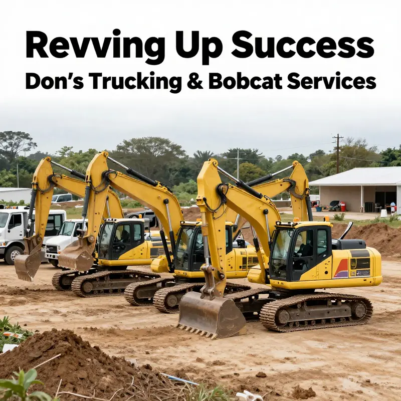 Diverse array of equipment used by Don’s Trucking & Bobcat Services for excavation and landscaping.