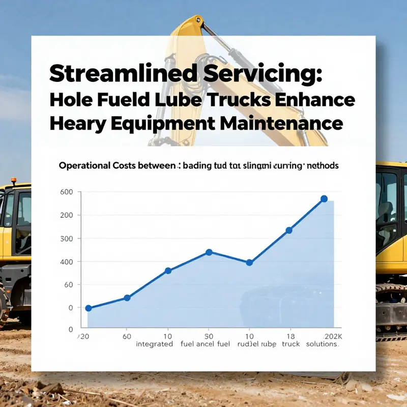 Fuel and lube truck efficiently servicing heavy equipment at a mining operation.