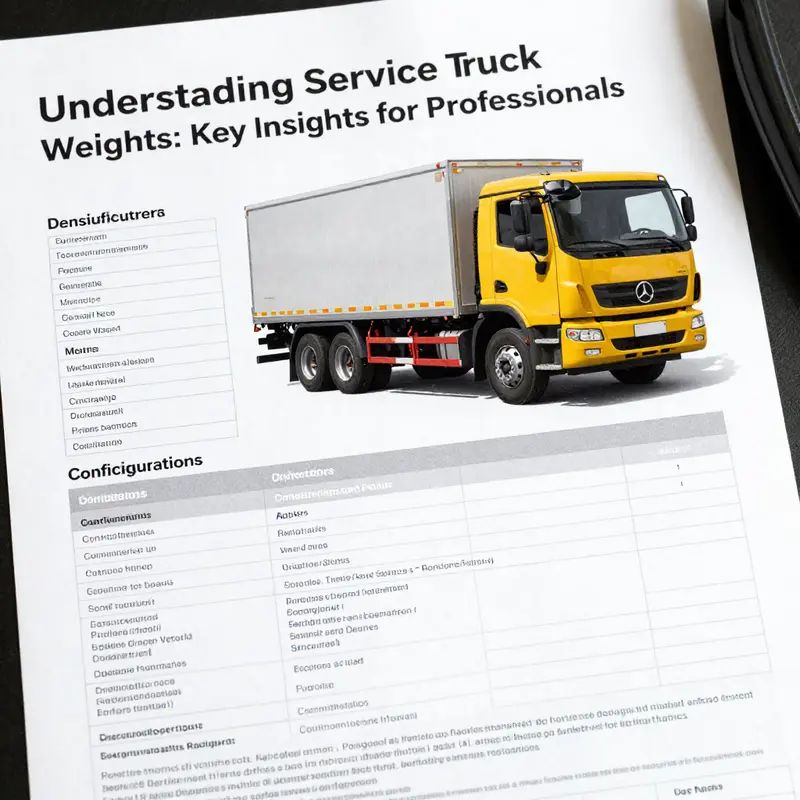 Curb weight analysis of a standard service truck showcasing its importance in operational efficiency.