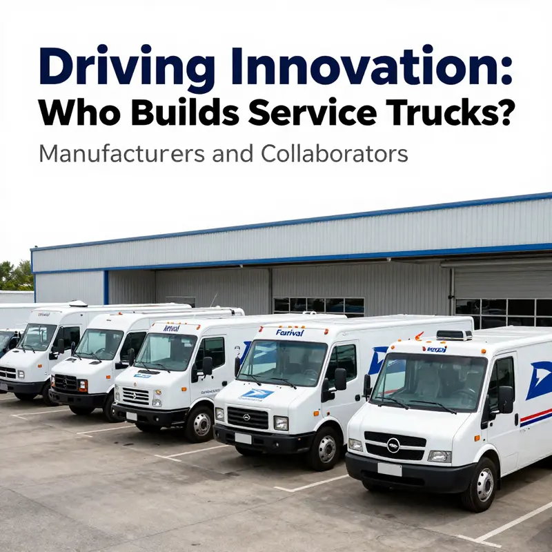 A diverse array of postal service trucks, highlighting the key manufacturers in the industry.