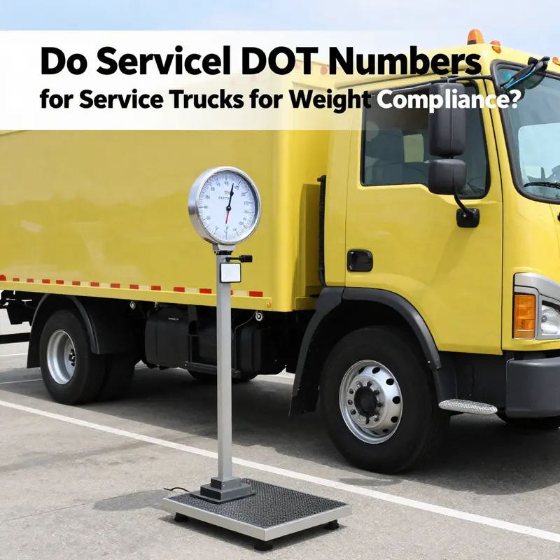 Service truck being weighed to determine DOT number requirements based on Gross Vehicle Weight Rating.