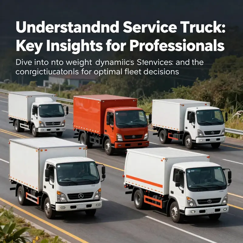 Various service trucks operating on a highway, showing the diversity in weight and configurations.