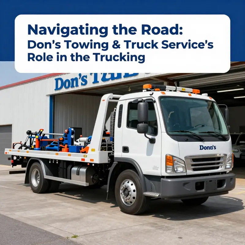 A glimpse into the beginnings of Don’s Towing & Truck Service, showcasing its vintage equipment and dedicated team.