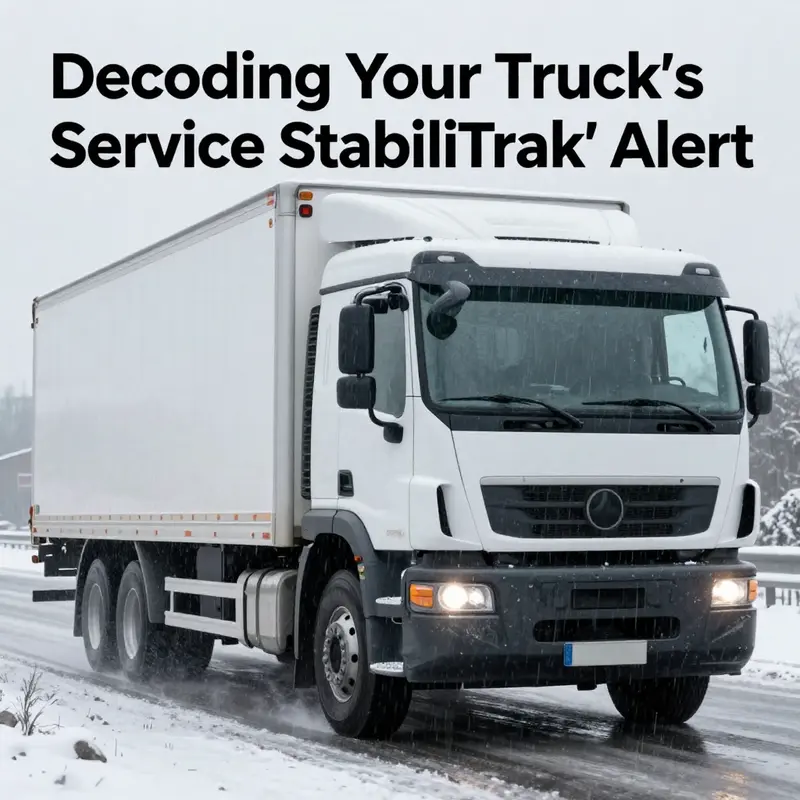 The dashboard of a truck showing the ‘Service StabiliTrak’ alert.