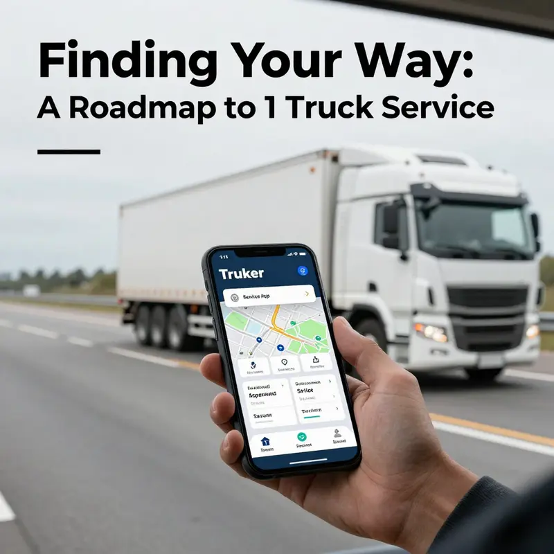 A bustling truck service center illustrating the support for truck drivers.