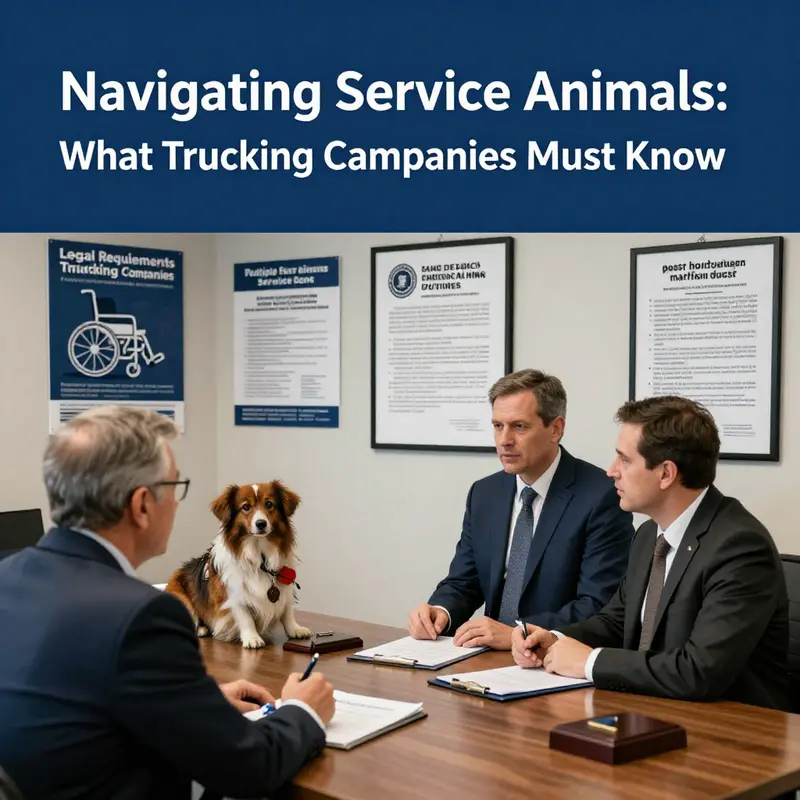 A legal discussion about the requirements for accommodating service animals in trucking.