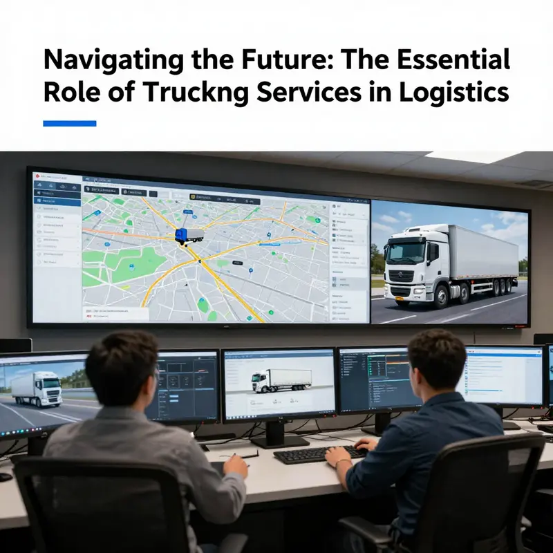A modern operations center monitoring real-time truck deliveries.