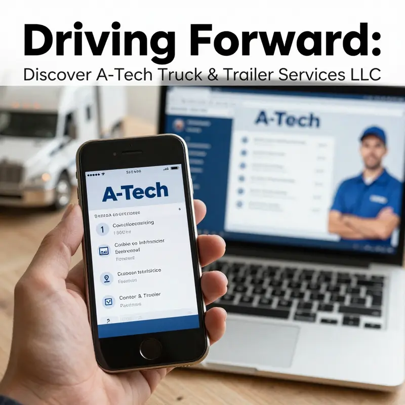 Mechanics working diligently on trucks, exemplifying A-Tech’s commitment to quality service.