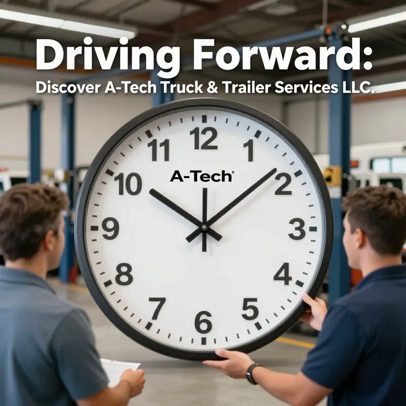 Mechanics working diligently on trucks, exemplifying A-Tech’s commitment to quality service.