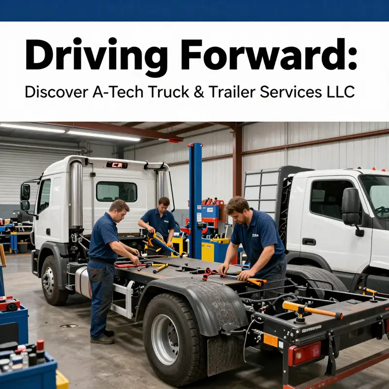 Mechanics working diligently on trucks, exemplifying A-Tech’s commitment to quality service.
