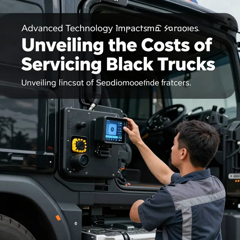 Routine maintenance is essential for keeping black trucks in optimal condition, with various basic service tasks illustrated.