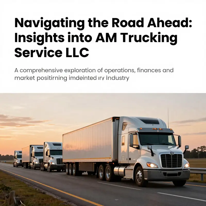 AM Trucking Service LLC's trucks driving into the sunset, symbolizing a bright future in the logistics sector.