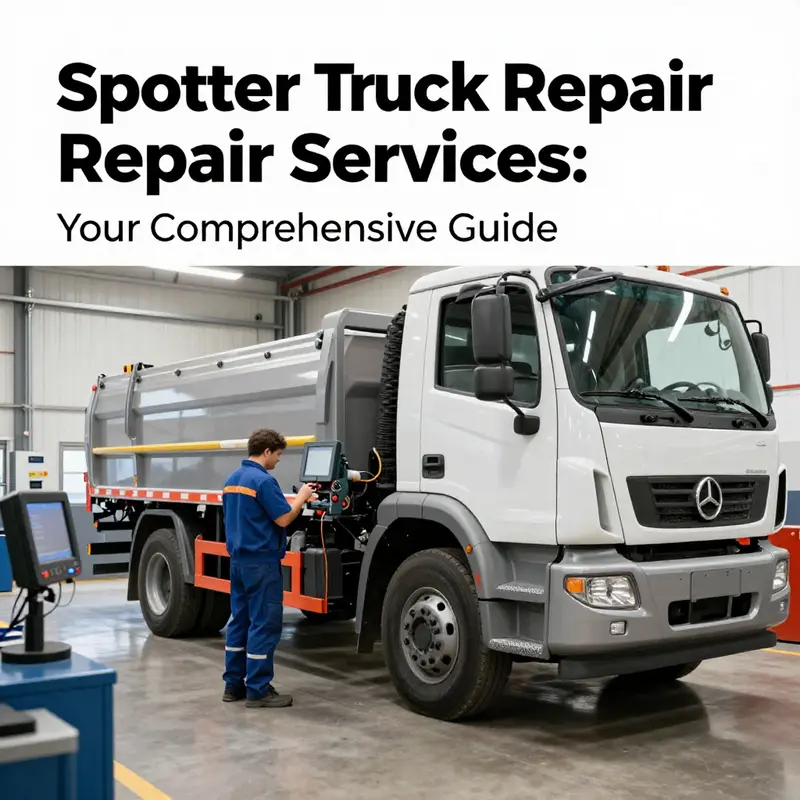 Mechanics diagnosing a spotter truck at an authorized service center.