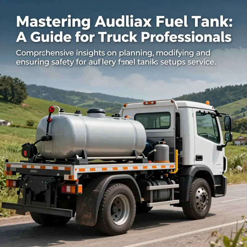A service truck featuring a mounted auxiliary fuel tank, emphasizing the benefits of extended fuel capacity.