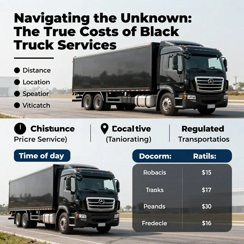 A breakdown of factors influencing black truck service pricing, illustrating the disparity between regulated and unregulated costs.