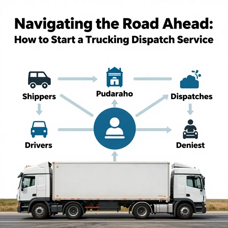 Illustrative diagram of the trucking dispatch business model, highlighting key relationships.