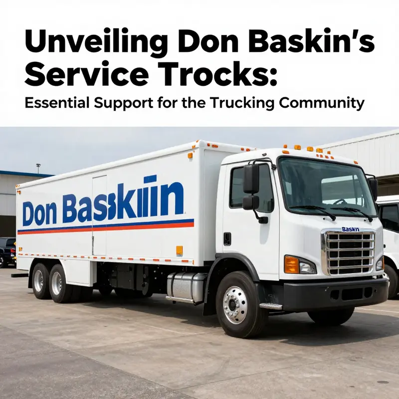 A fleet of service trucks showcasing the variety and quality offered by Don Baskin Truck Sales.