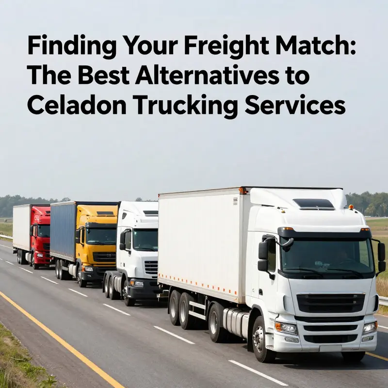 An array of trucks representing key competitors in long-haul transportation, showcasing the diversity of options available.