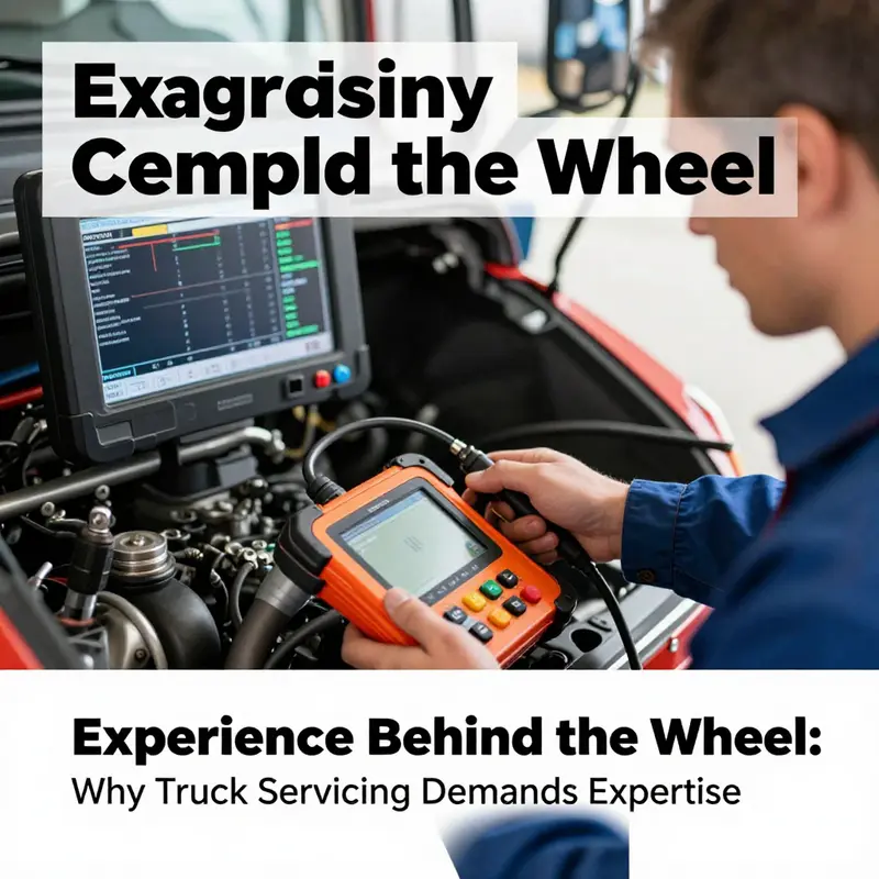 A mechanic engages with advanced truck technology showcasing the need for experienced technicians.