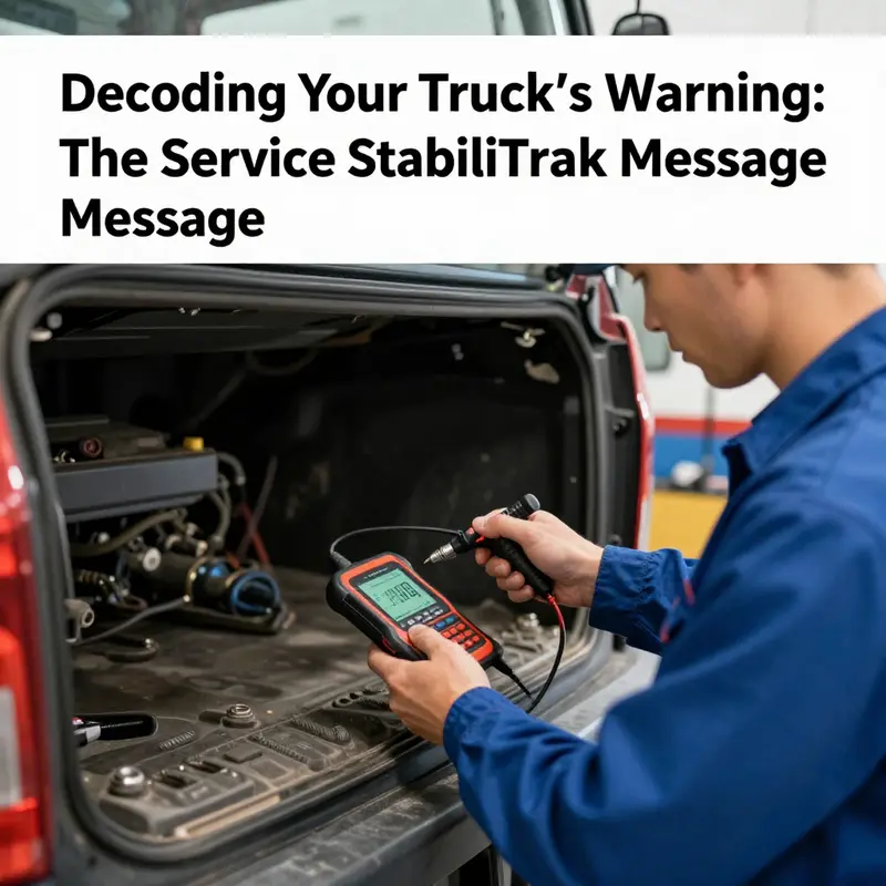 An overview of the dashboard alert indicating a StabiliTrak service requirement and the ESC system’s influence on vehicle safety.