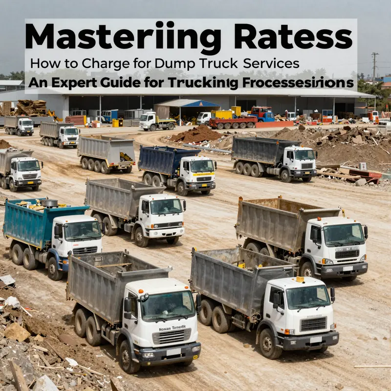A busy construction site with multiple dump trucks illustrating the significance of dump truck services.