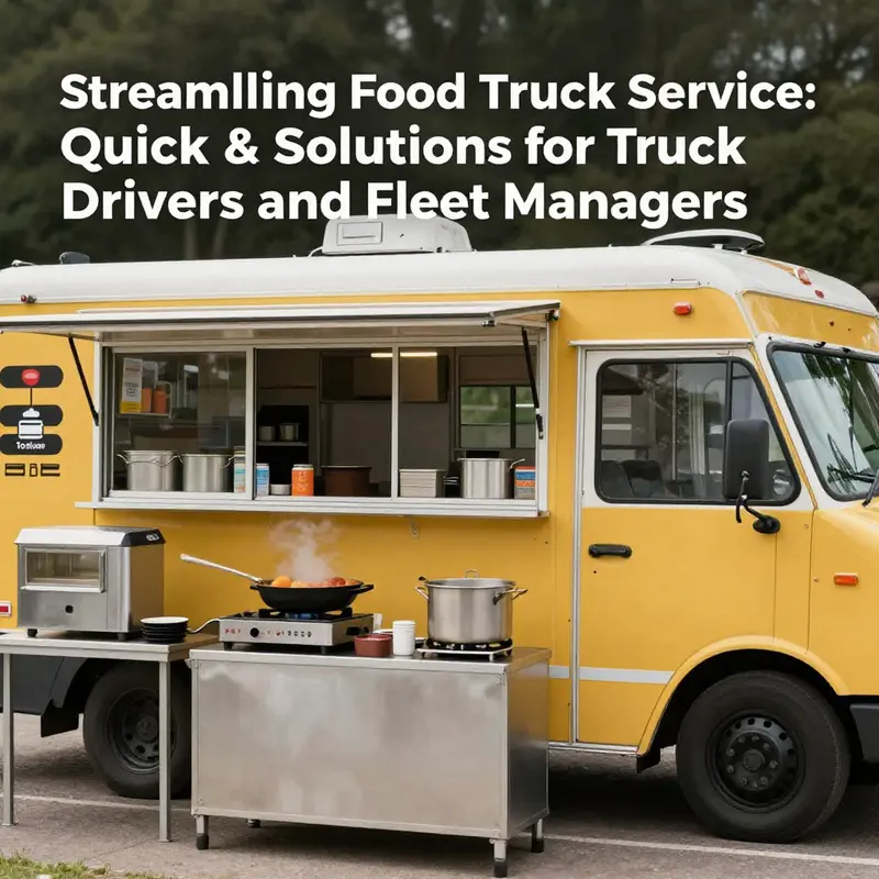 An organized food truck prepared for quick service, highlighting pre-event planning and menu standardization.