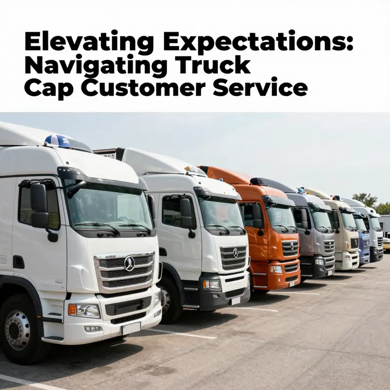 A collection of pickup trucks with different truck caps, representing the importance of customer service in the trucking sector.