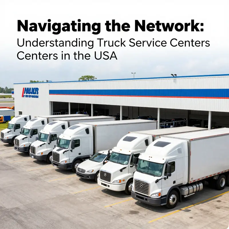 A major fleet operator’s service center in action, highlighting the maintenance and support available for long-haul trucks.