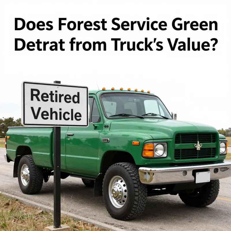 Comparison of forest service green trucks versus neutral-colored options in the market.