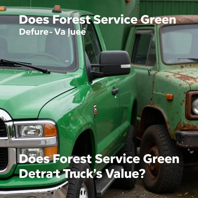 Comparison of forest service green trucks versus neutral-colored options in the market.