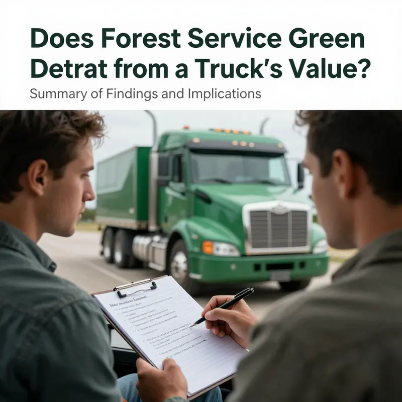 Comparison of forest service green trucks versus neutral-colored options in the market.