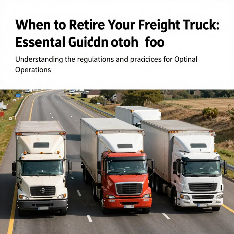A scenic view of various freight trucks driving together, representing different stages of their operational life.