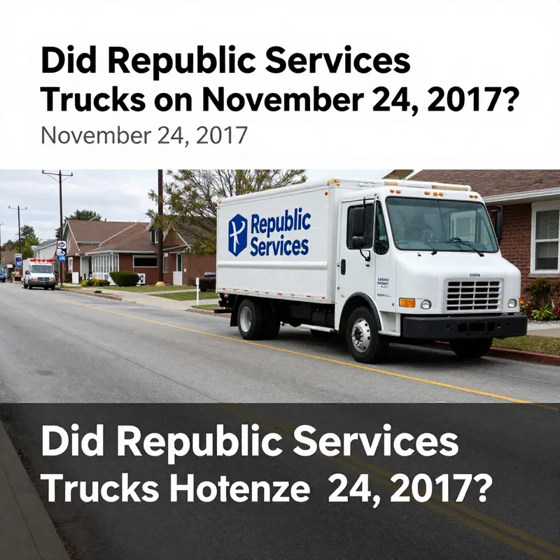 A Republic Services truck actively collecting waste, signifying the company’s operational consistency.